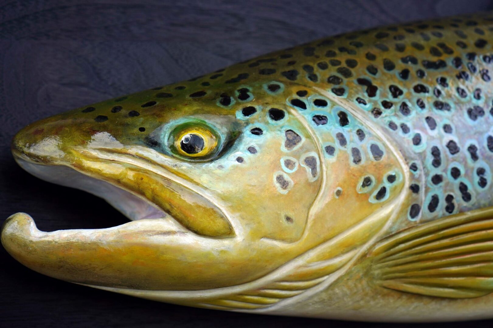 brown trout trophy fish carving Ellen McCaleb